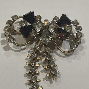 Elegant Gold and Silver Bow Brooch